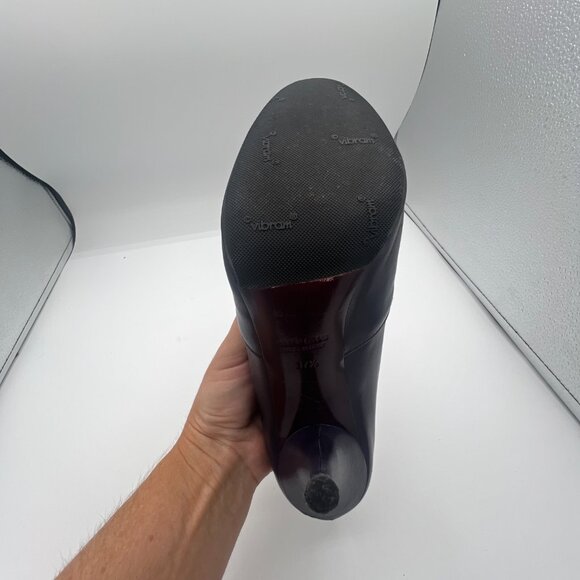 Miu Miu Eggplant Leather Ankle Boots Size 37.5 (US 7.5) - Picture 10 of 12